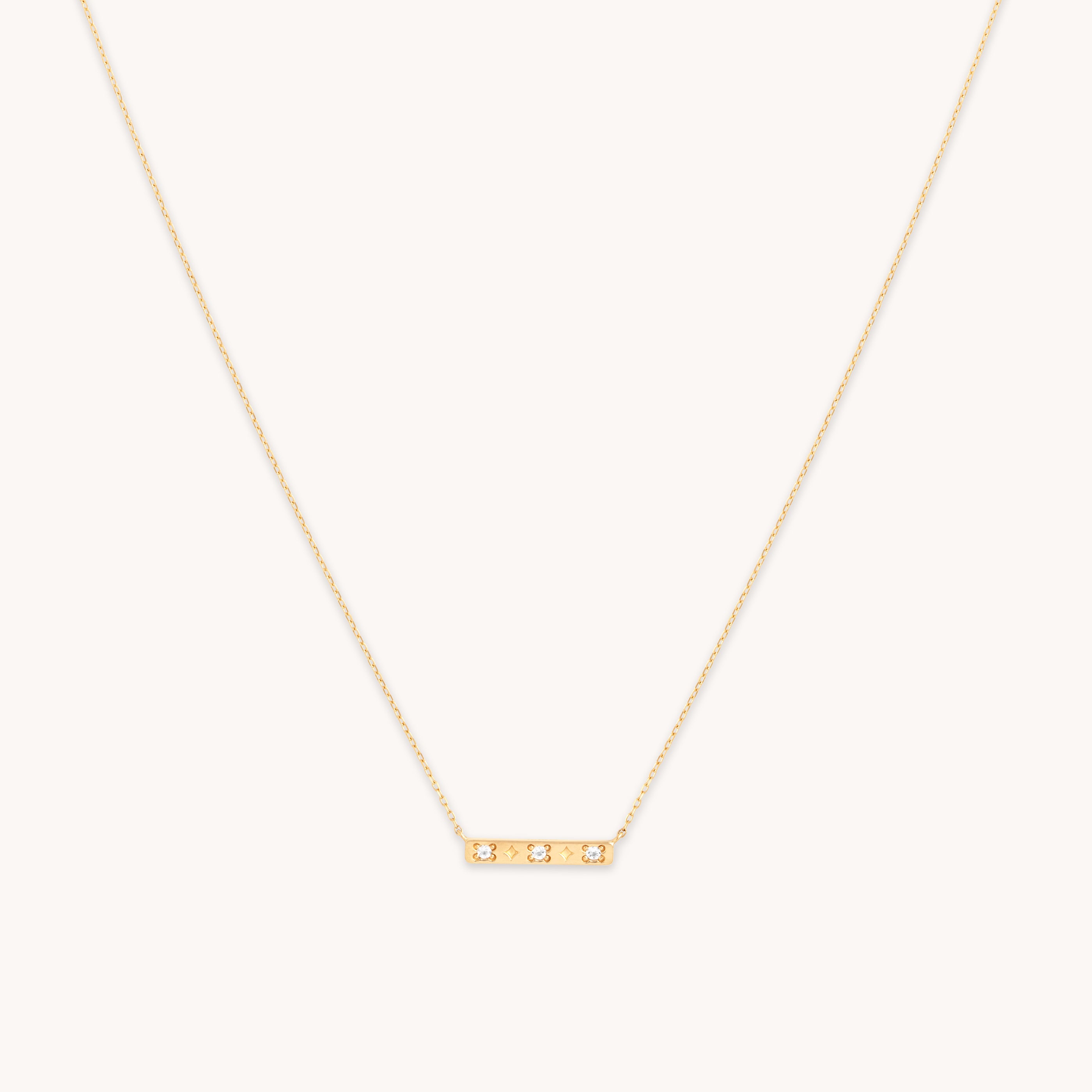 Cosmic Star Topaz Solid Gold Bar Necklace | Astrid & Miyu