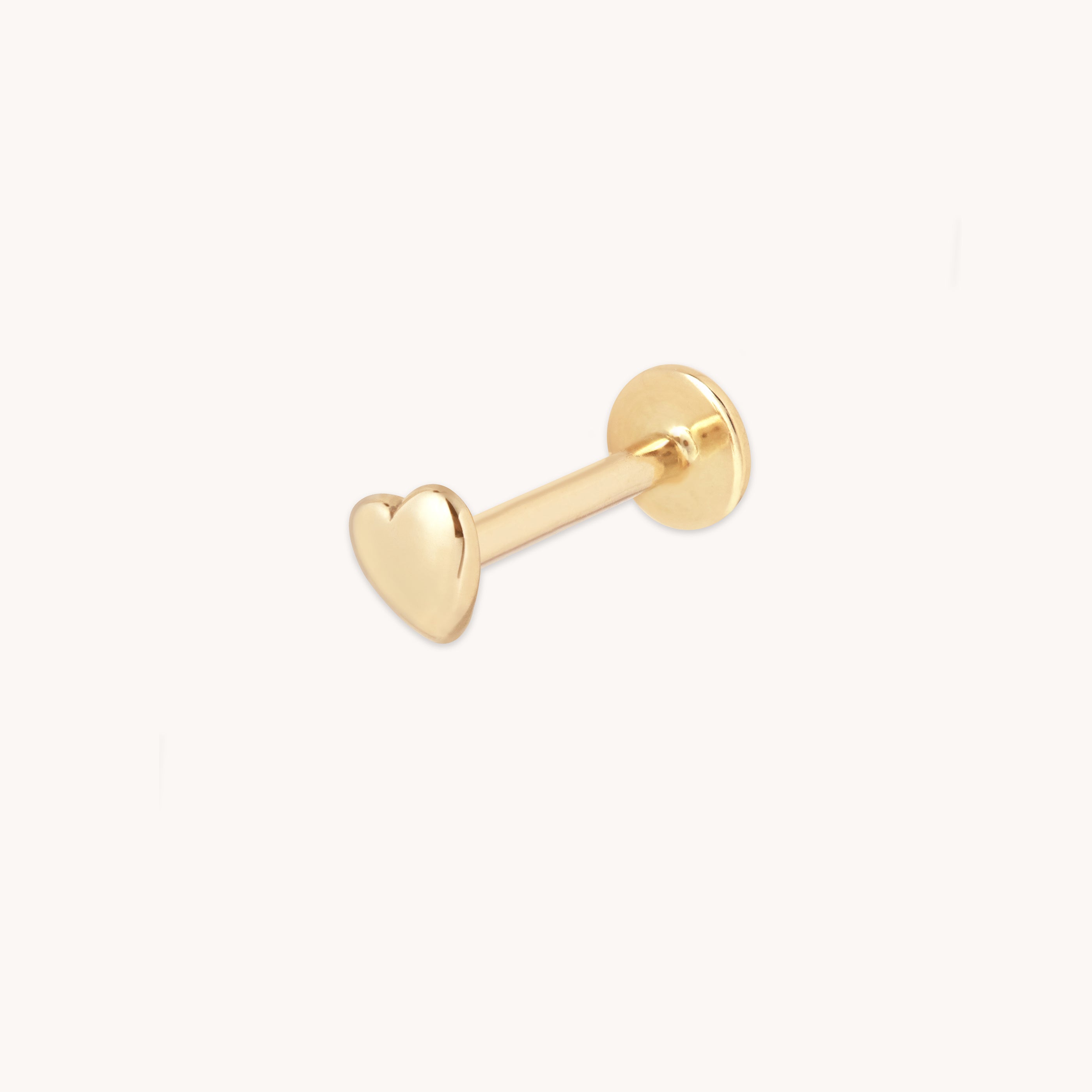 Heart Solid Gold Piercing Stud | Astrid & Miyu Earrings