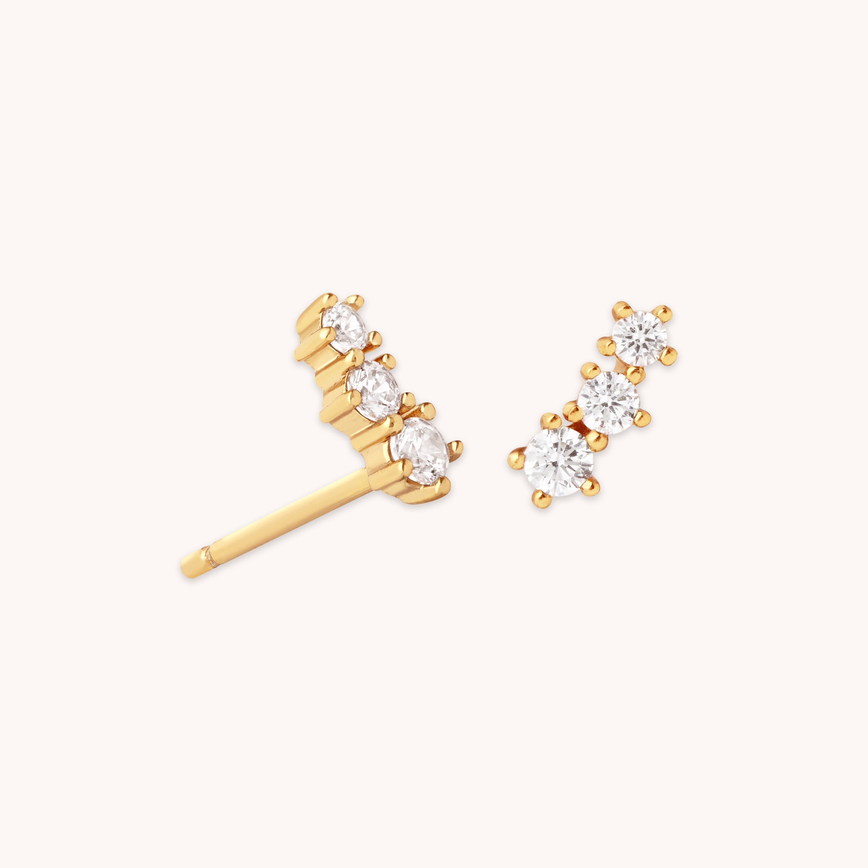 Glimmer Gold Climber Stud Earrings | Astrid & Miyu Earrings