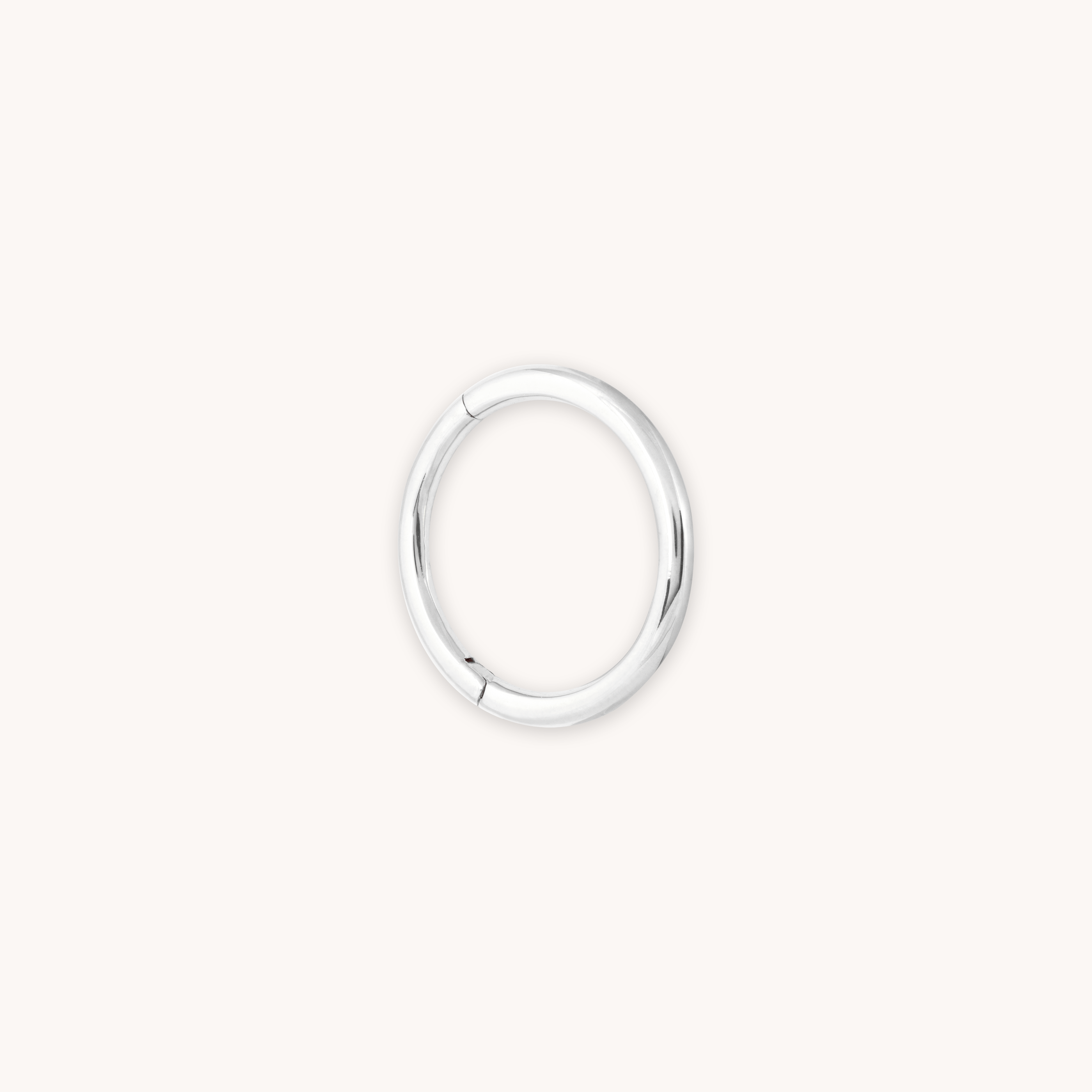Solid White Gold Simple Piercing Hoop | Astrid & Miyu Earrings