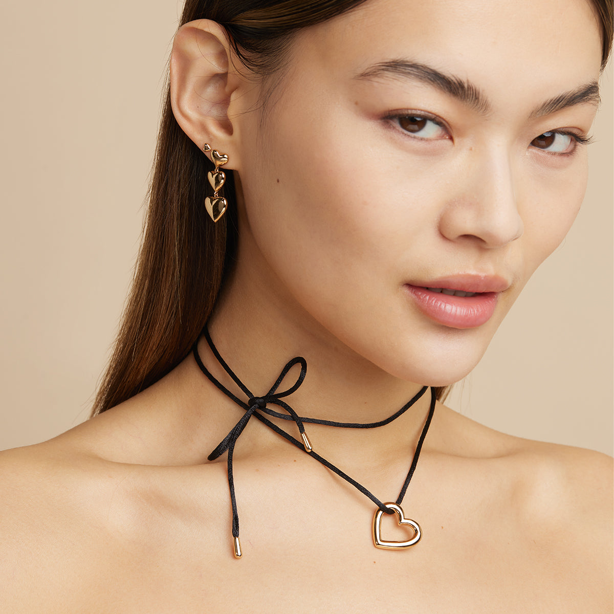 Black choker with clearance gold pendant