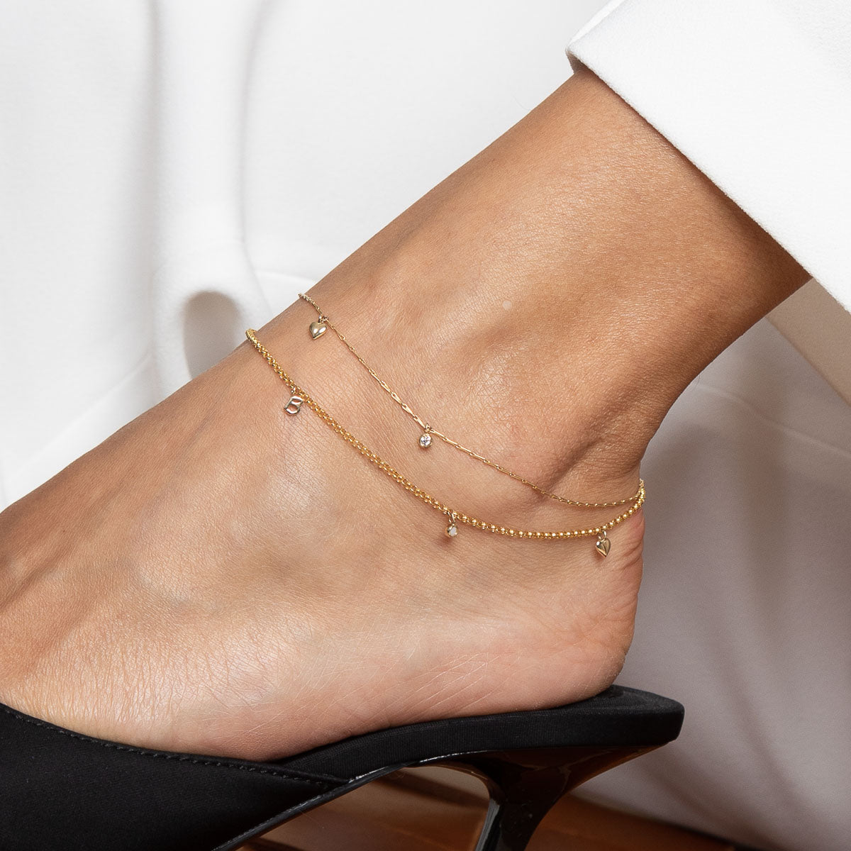 Solid gold deals ankle chain