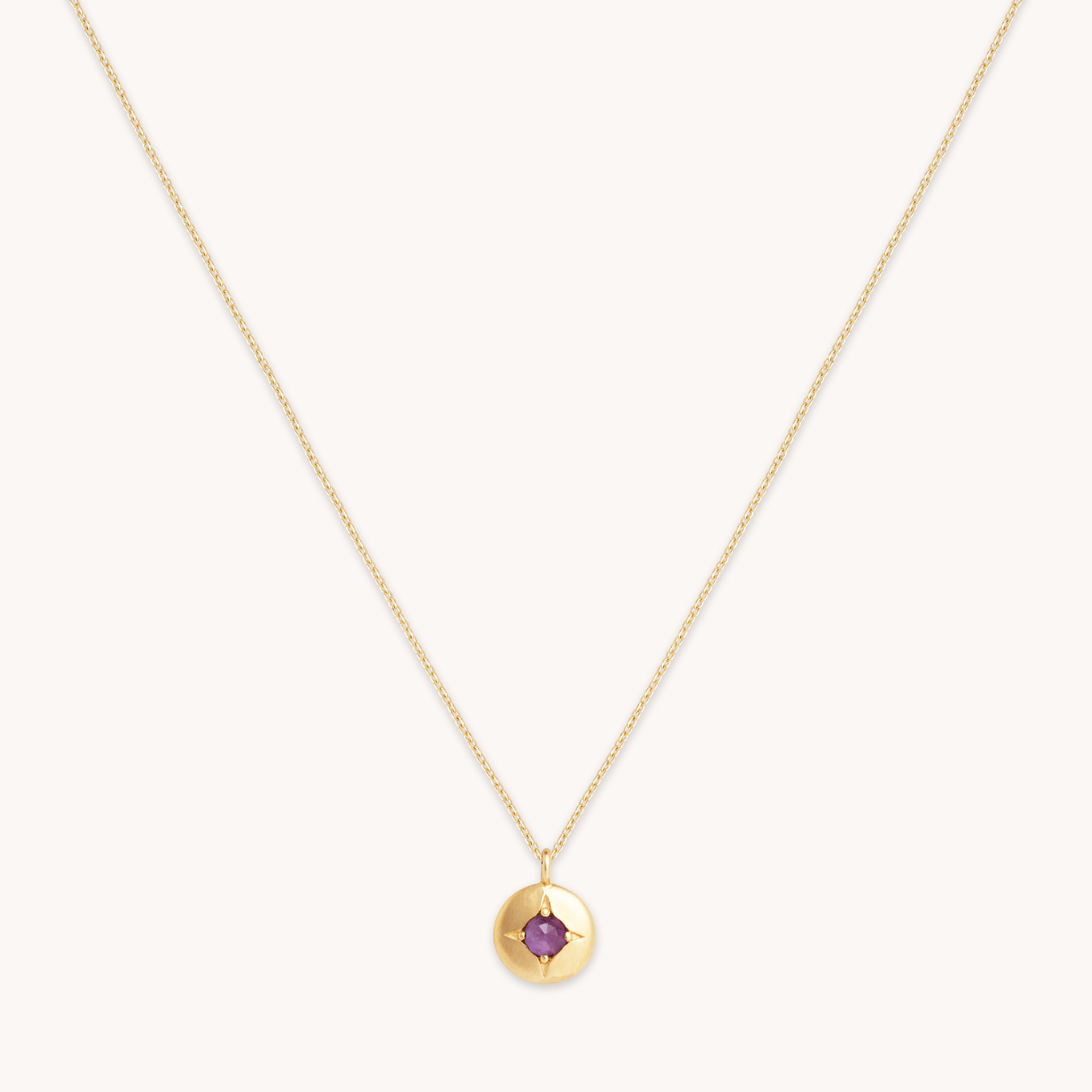 Gold hot sale birthstone pendant