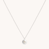 October Opal Birthstone Necklace in Solid White Gold