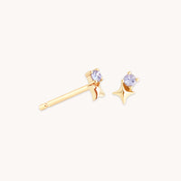 December Tanzanite Birthstone Earrings in Solid Gold