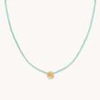 Amazonite Shell Pendant Necklace in Gold