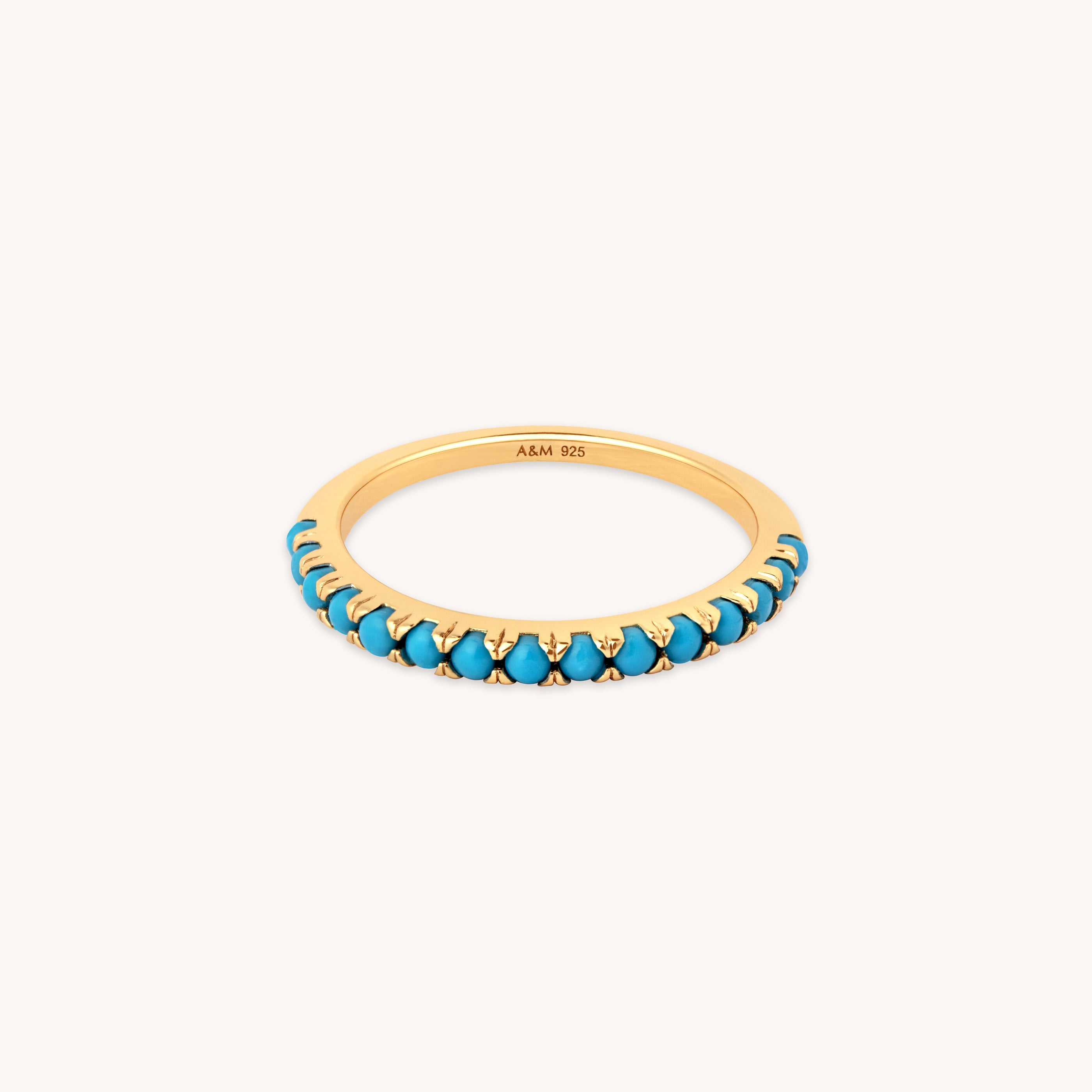 Turquoise Band Ring in Gold