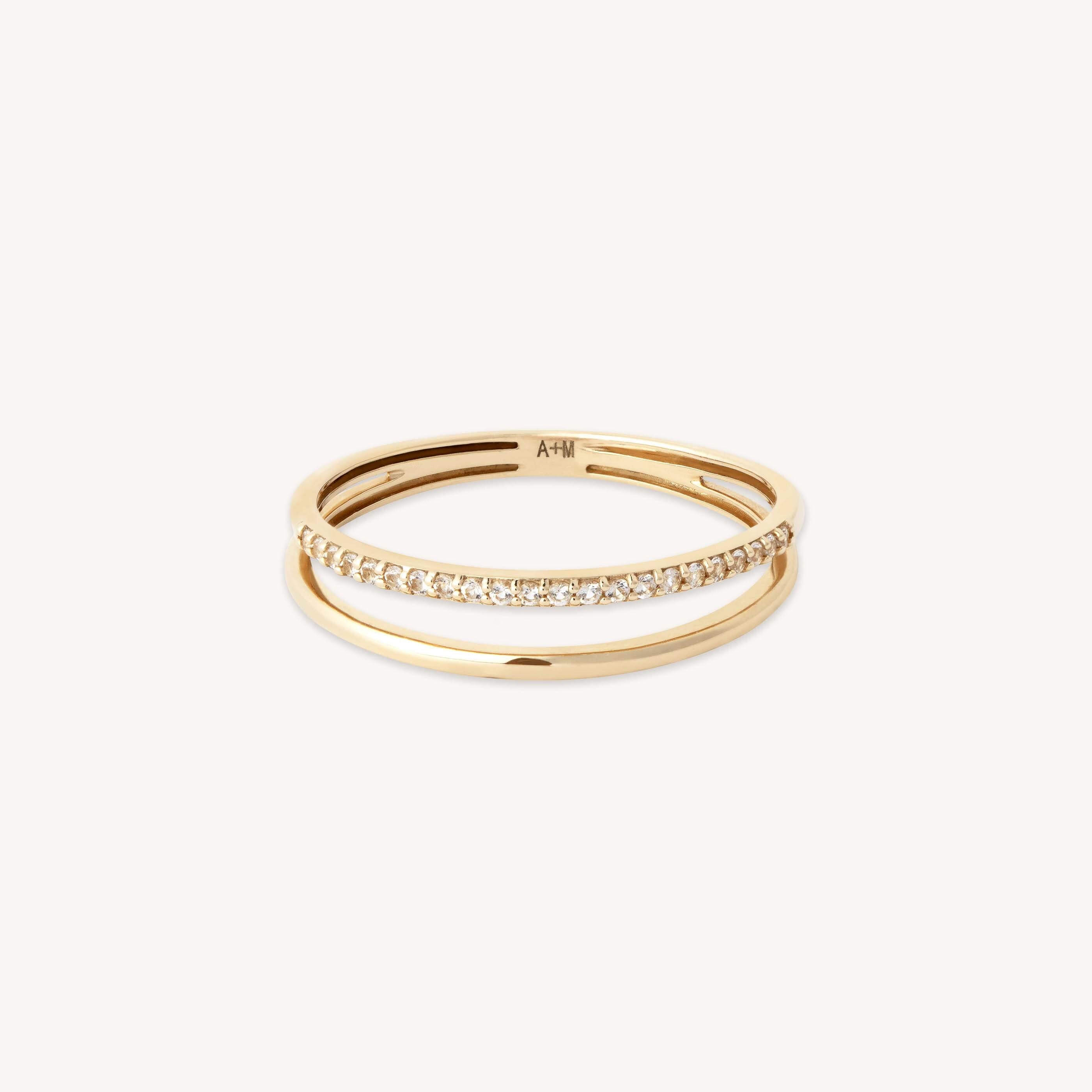 Topaz Solid Gold Illusion Band Ring | Astrid & Miyu Rings