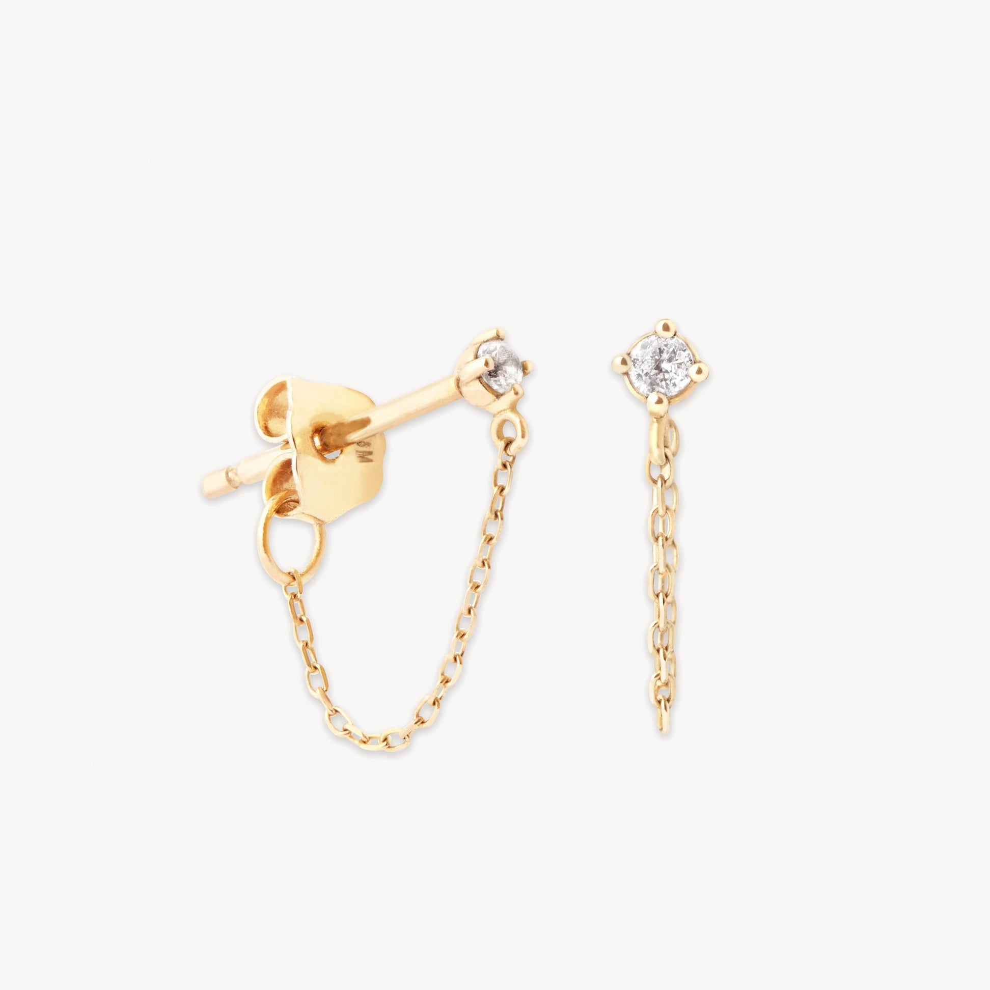 Topaz Solid Gold Chain Studs | Astrid & Miyu Earrings