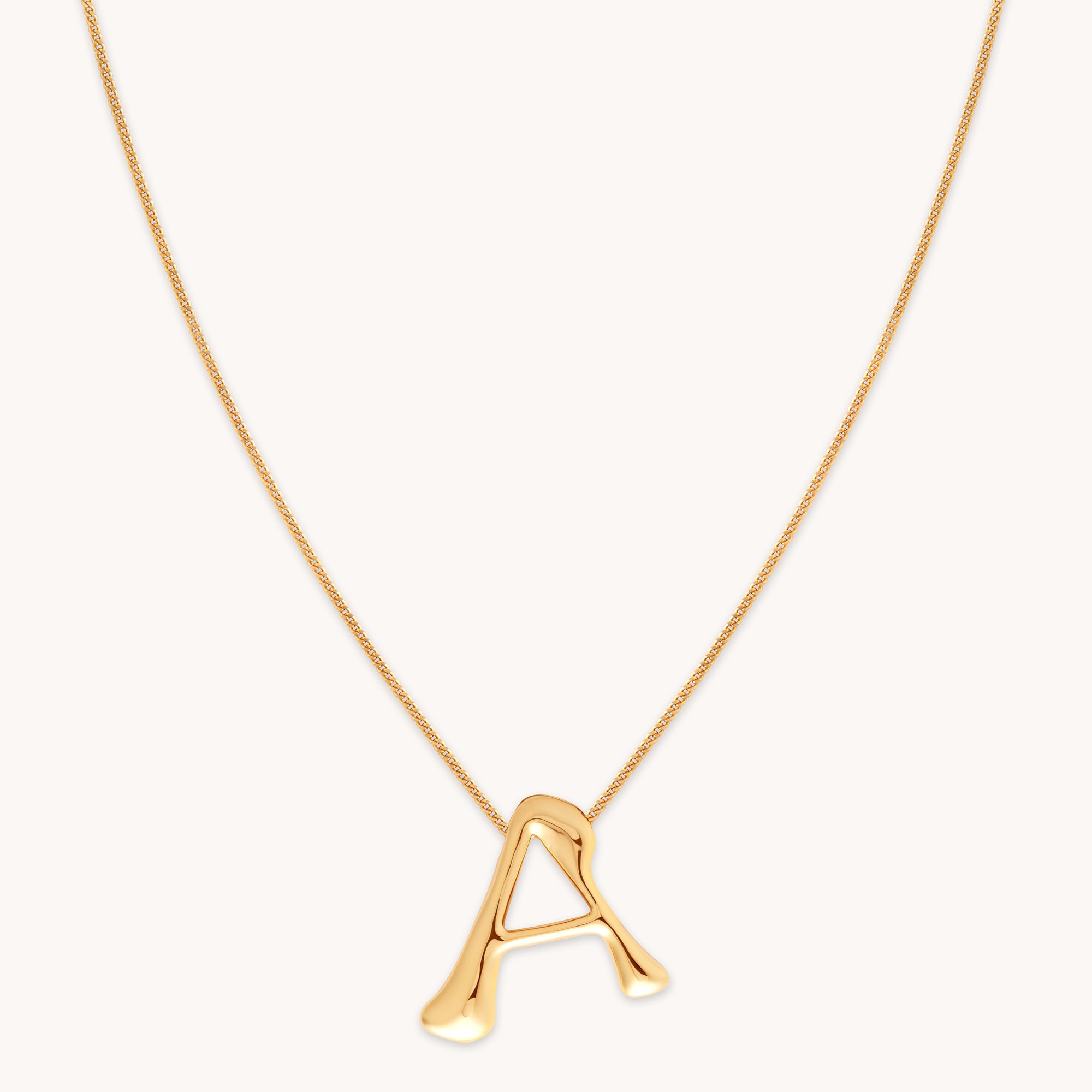 A Initial Bold Pendant Necklace in Gold