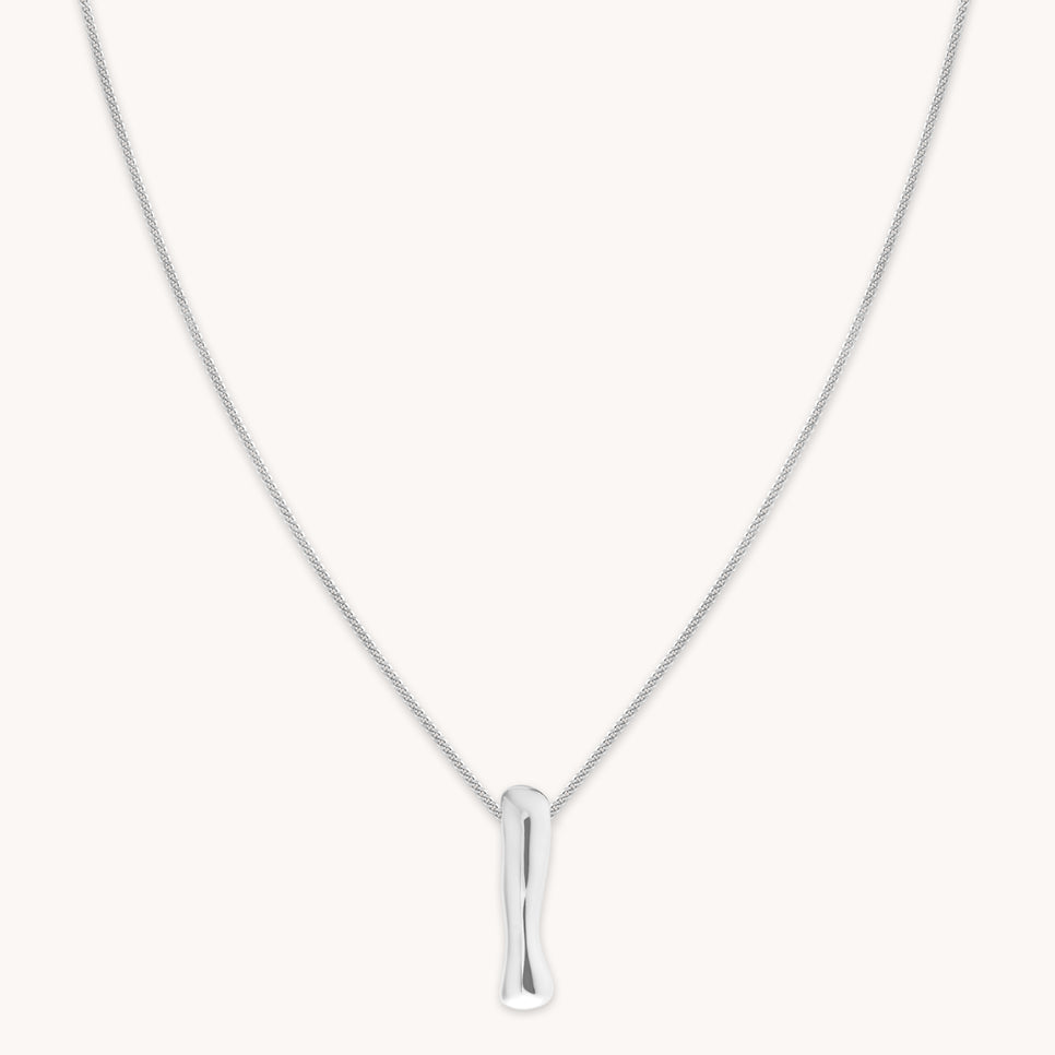 I Initial Bold Pendant Necklace in Silver