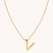 V Initial Bold Pendant Necklace in Gold