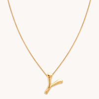 Y Initial Bold Pendant Necklace in Gold