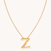 Z Initial Bold Pendant Necklace in Gold