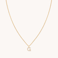 G Initial Pavé Pendant Necklace in Gold