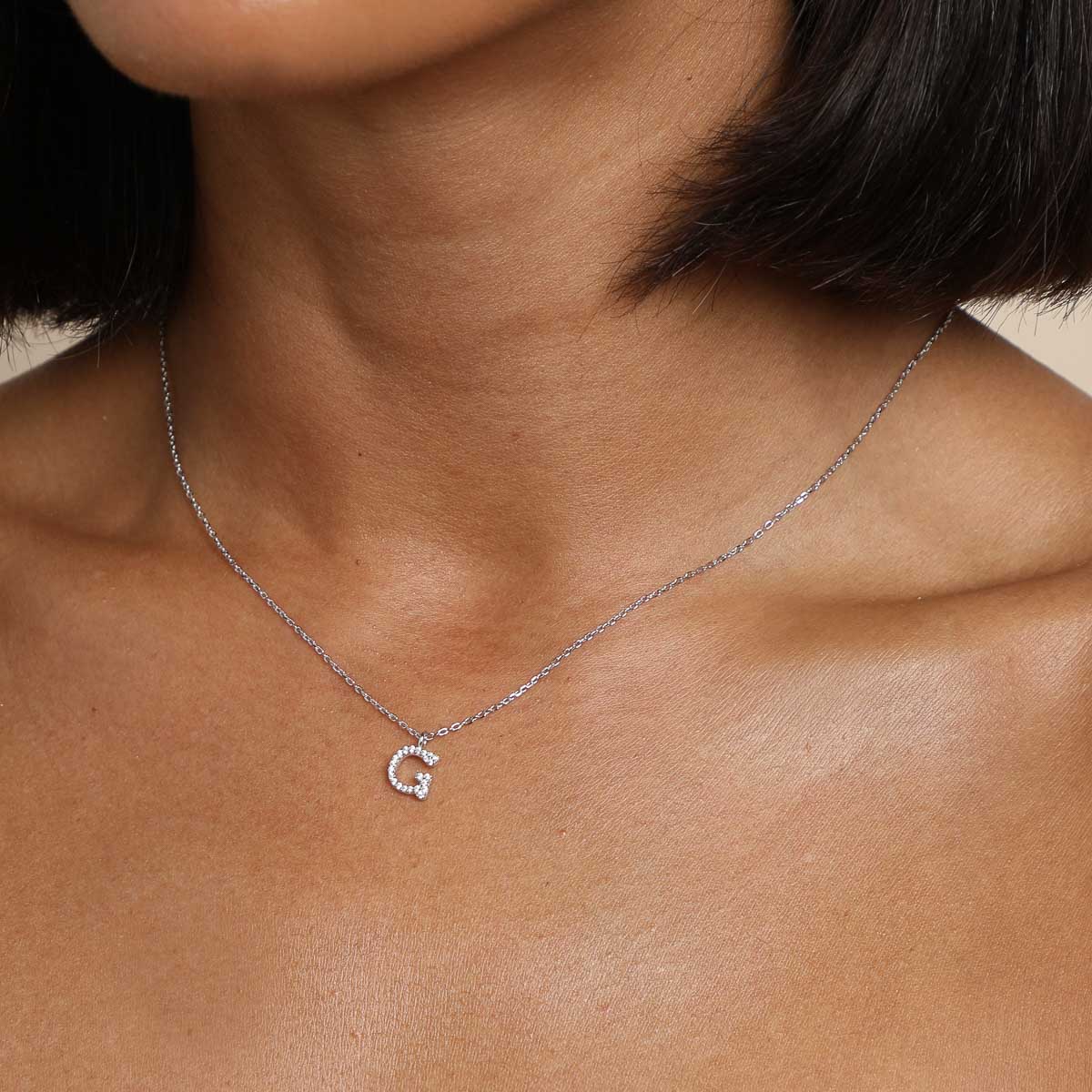 Letter g necklace deals silver