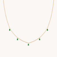 Green Topaz Charm Necklace in Gold