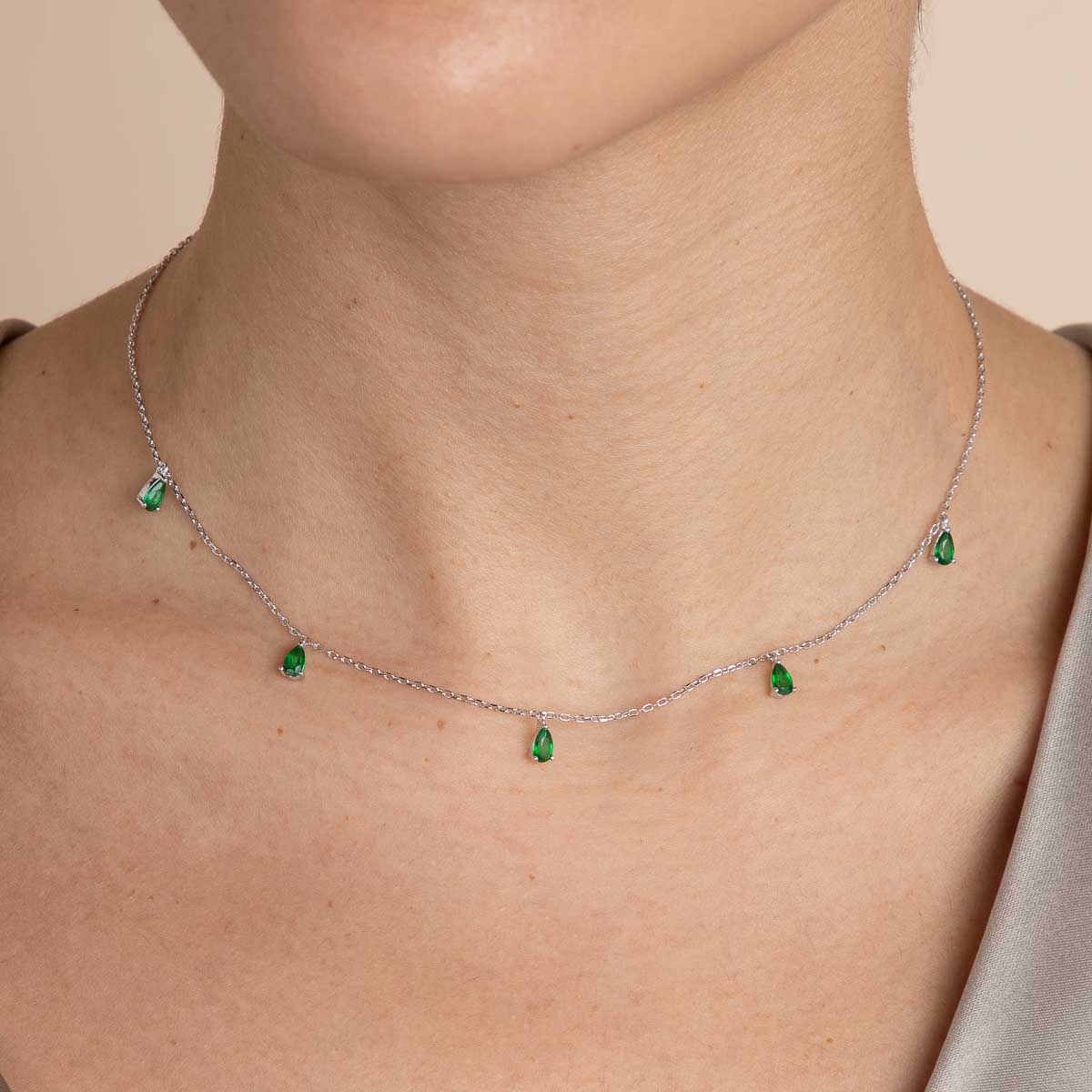 Green charm deals necklace