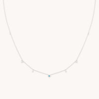 Cosmic Star Opal Charm Necklace in Solid White Gold