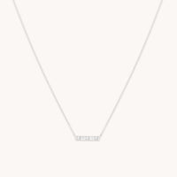 Cosmic Star Topaz Bar Necklace in Solid White Gold