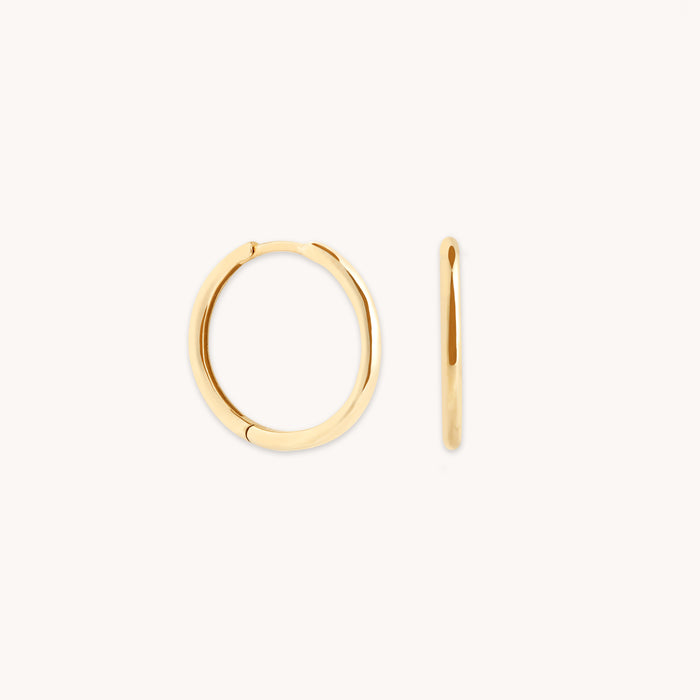 Earrings - Staple Hoops in Solid Gold - Hoop Earrings - Astrid &amp; Miyu