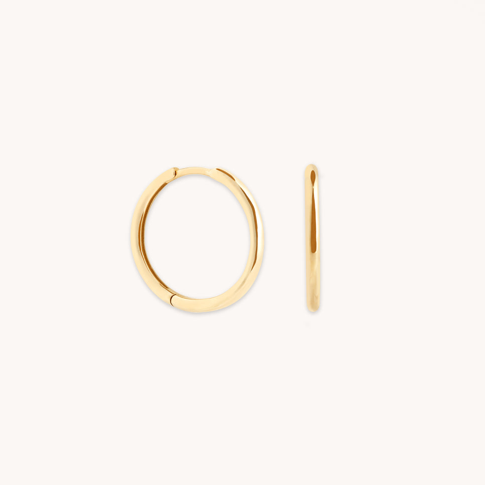 Staple Hoops in Solid Gold