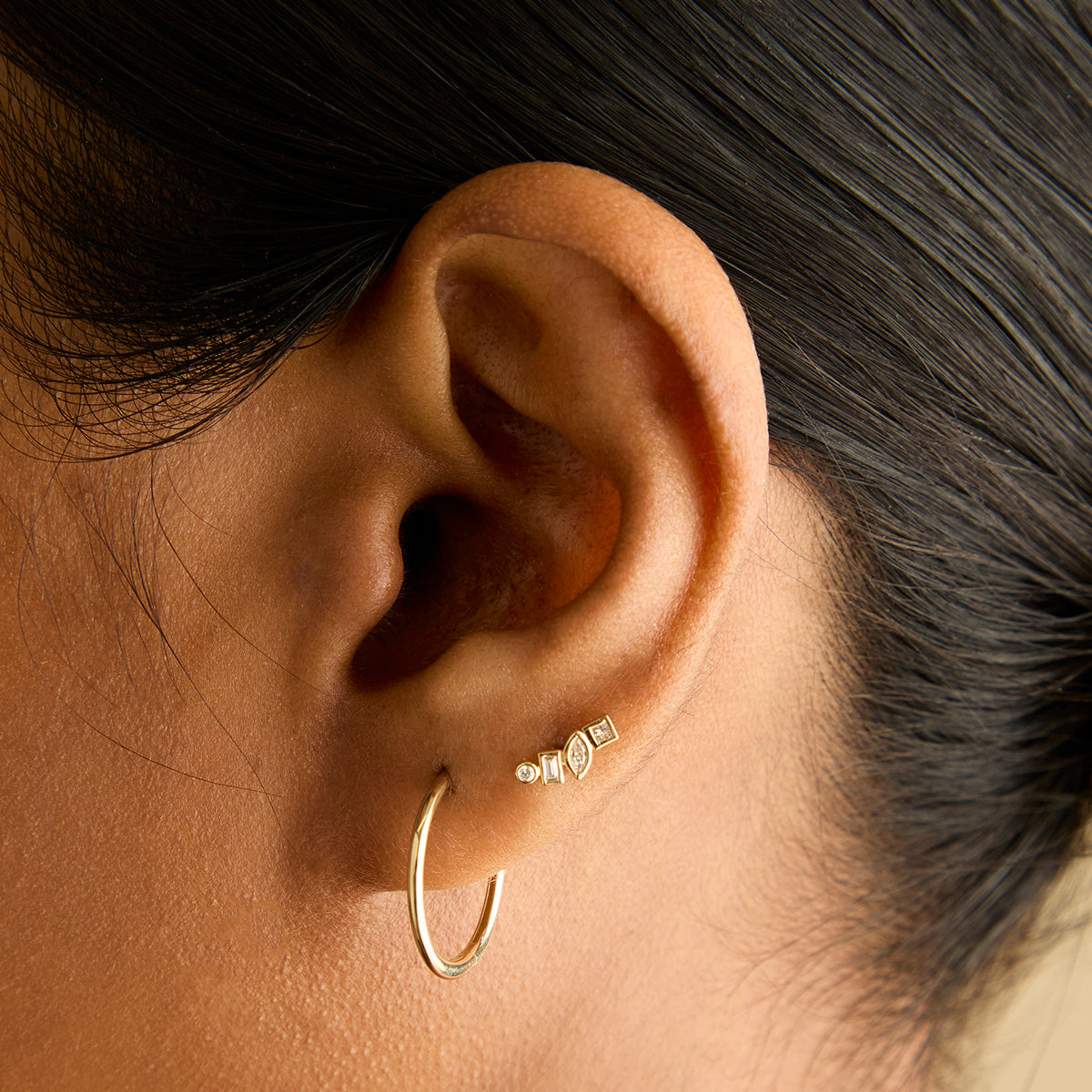 Staple Hoops in Solid Gold