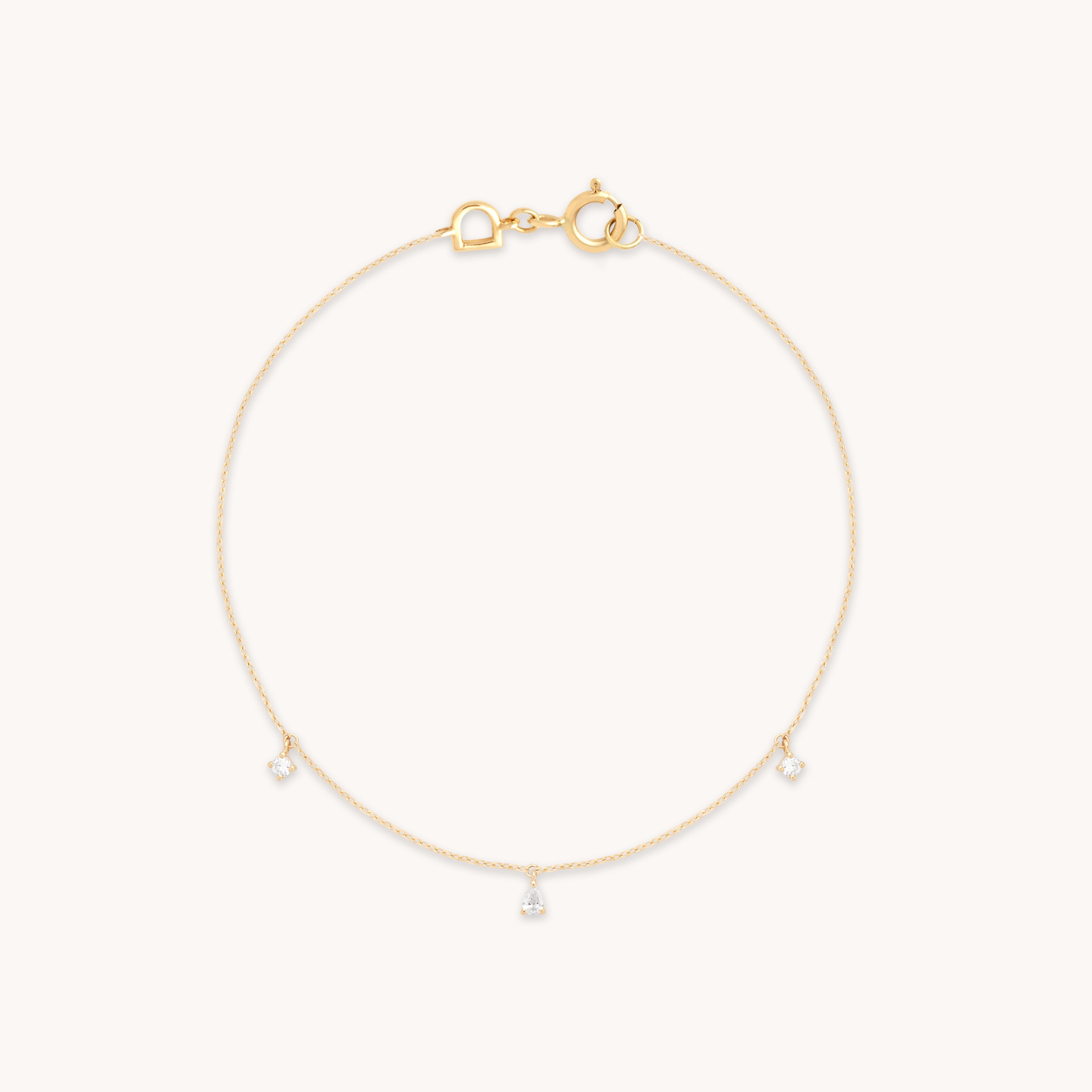 Diamond Charm Bracelet in Solid Gold