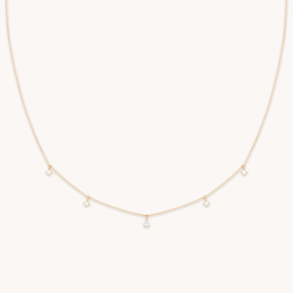 Diamond Charm Necklace in Solid Gold