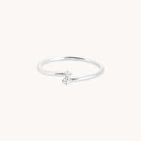 Diamond Duo Open Ring in Solid White Gold