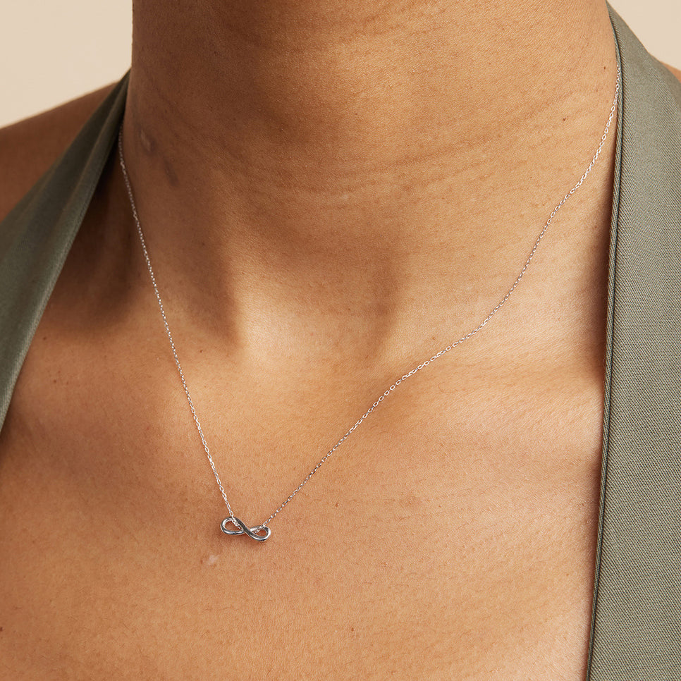 Bridal Jewellery - Infinite Pendant Necklace in Solid White Gold - Pendant Necklace - Astrid &amp; Miyu