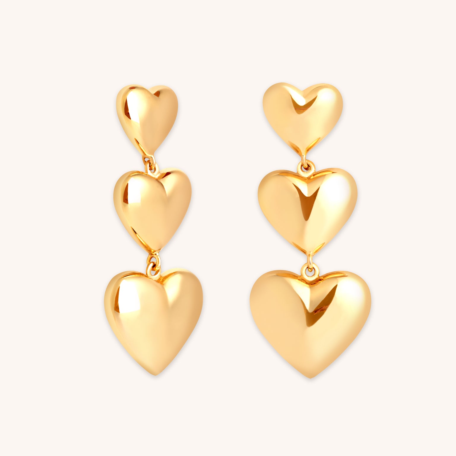 Heart Drop Gold Stud Earrings | Astrid & Miyu Earrings