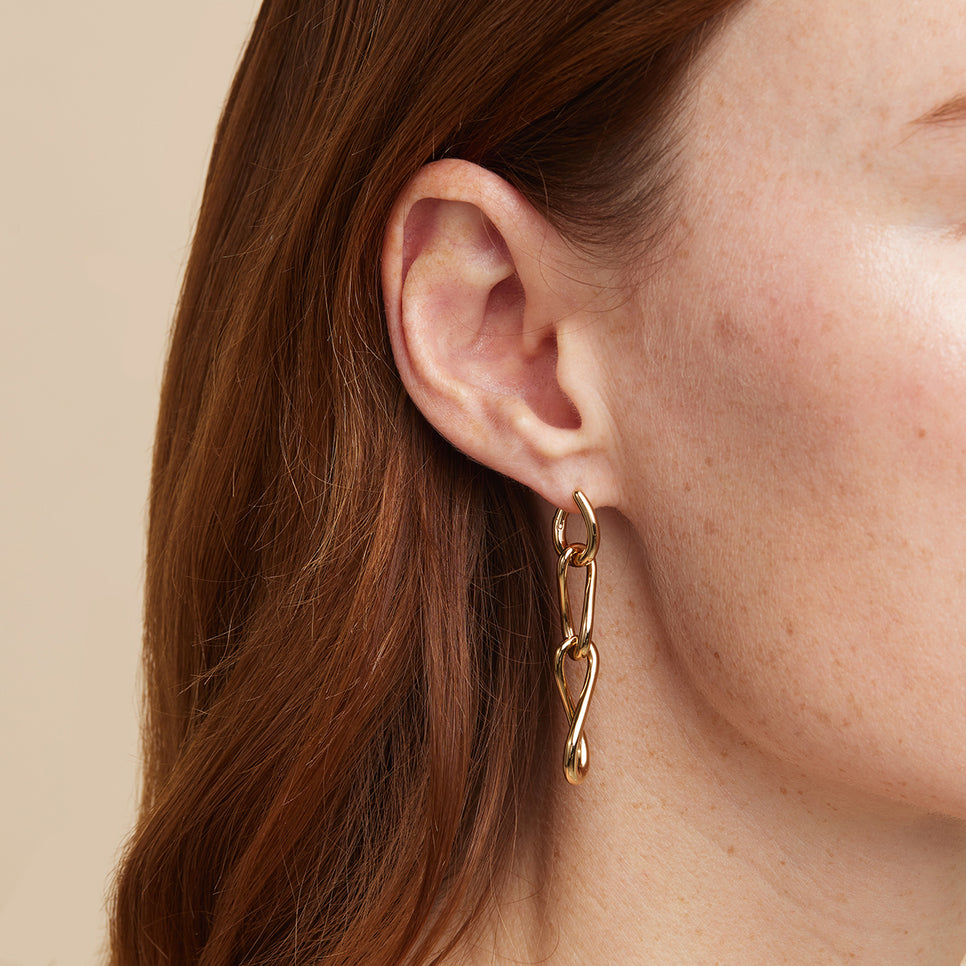 Infinite Drop Stud Earrings in Gold