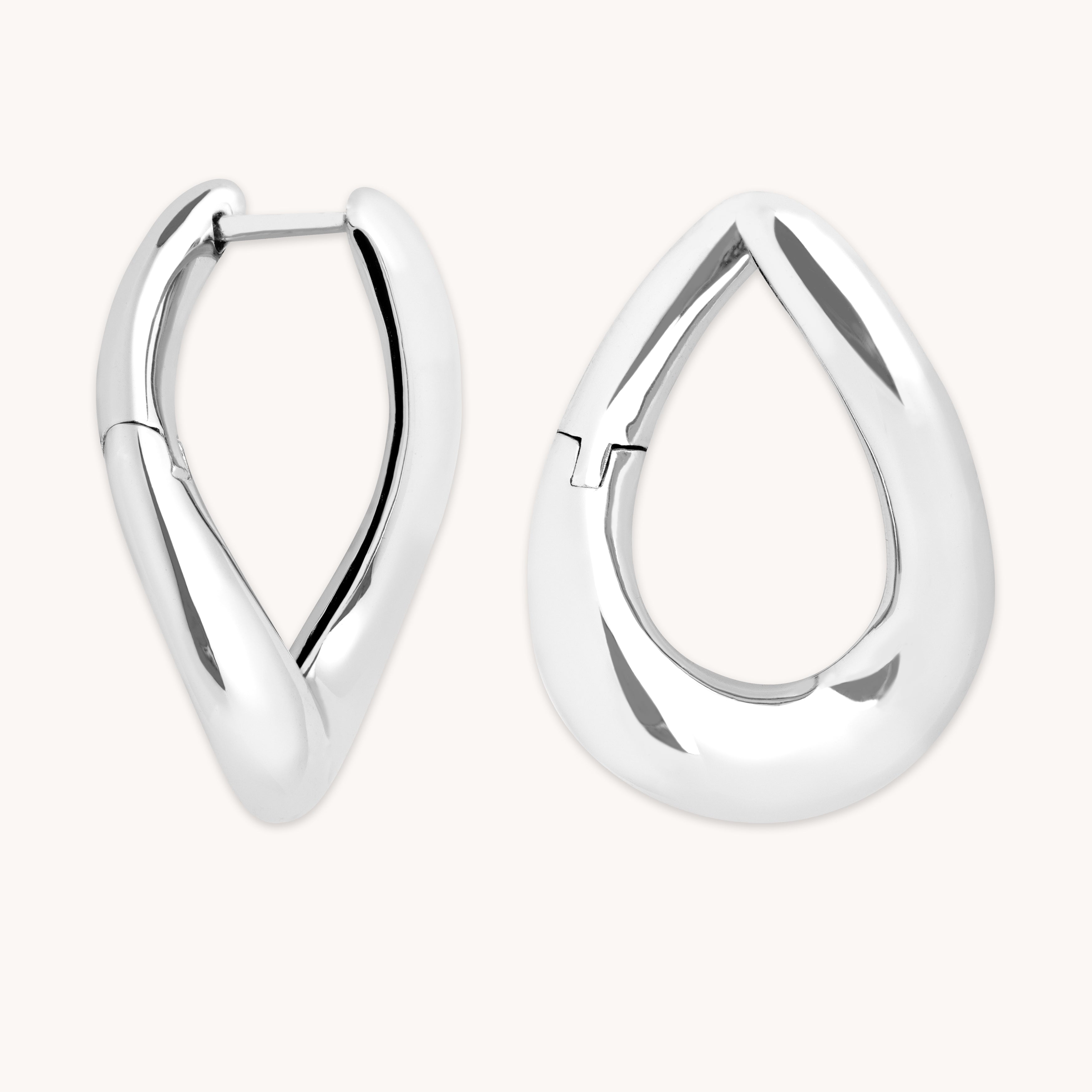 Molten Large Silver Hoops | Astrid & Miyu Earrings