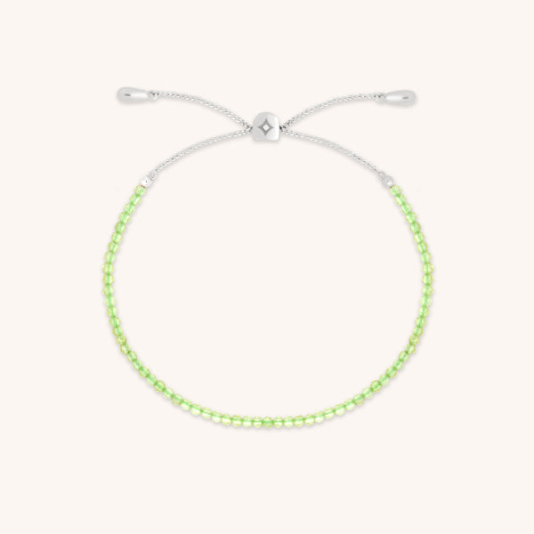 Olivine Gemstone Bracelet in 9k White Gold