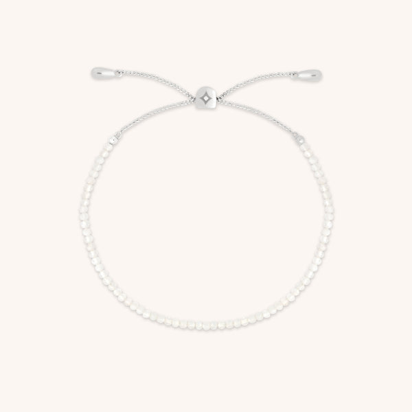 Moonstone Gemstone Bracelet in 9k White Gold