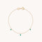 Emerald Charm Bracelet in Solid Gold