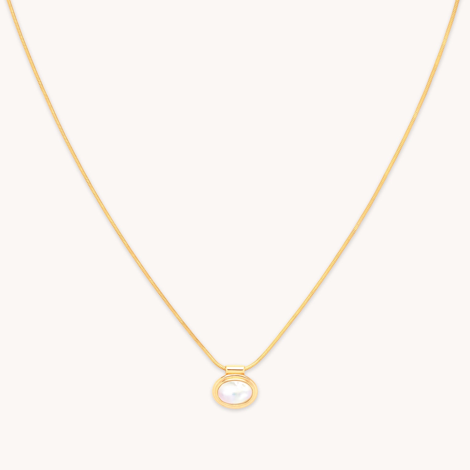 Mother of Pearl Pendant Necklace in Gold