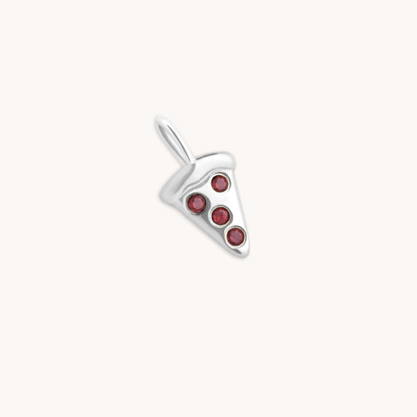 Pizza Charm 9k White Gold