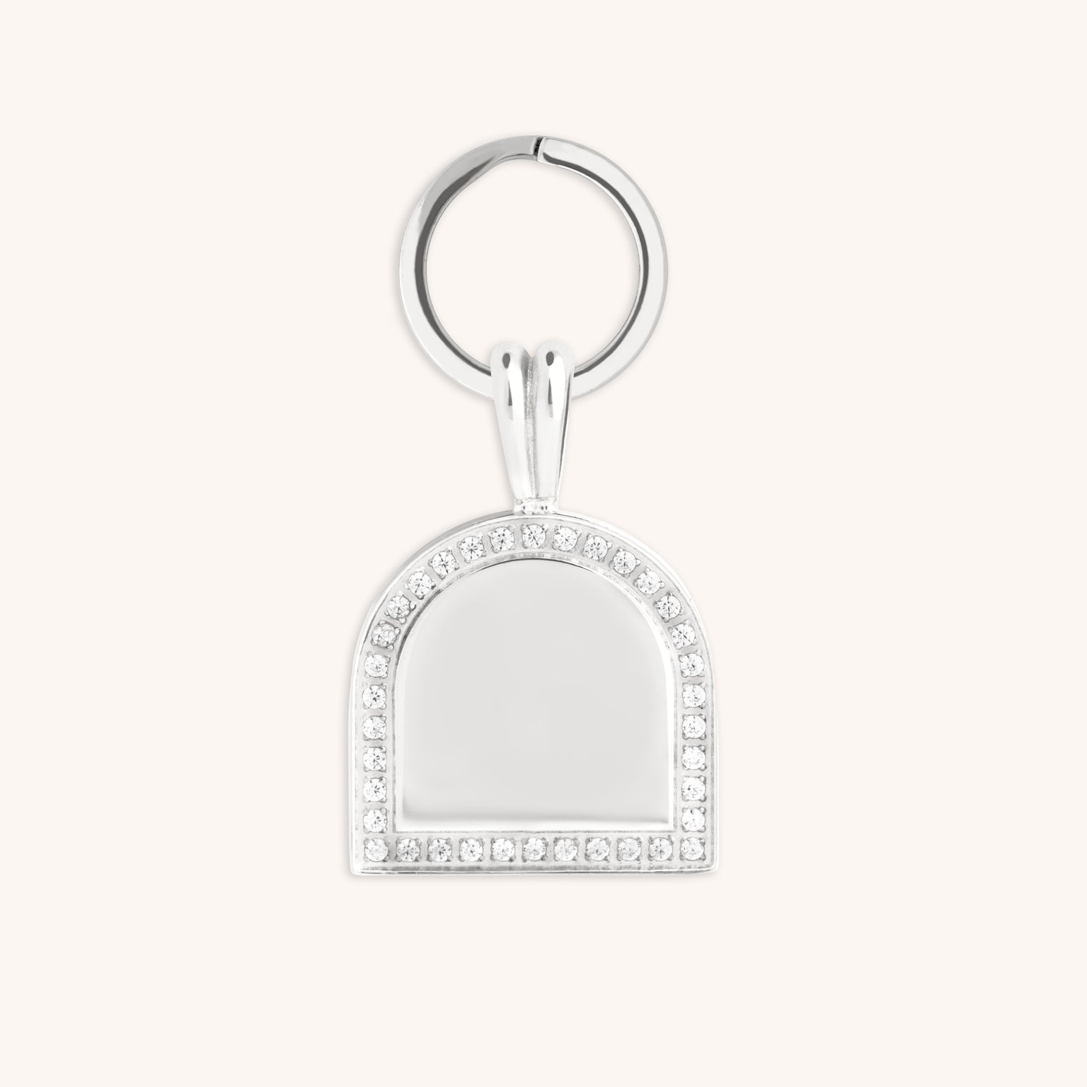 Pavé Arch Pet Tag in Silver