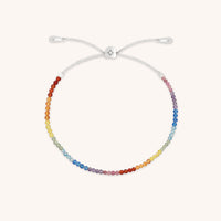 Junior Rainbow Gemstone Bracelet in 9k White Gold