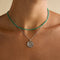 Green Agate Gemstone Necklace in 9k White Gold