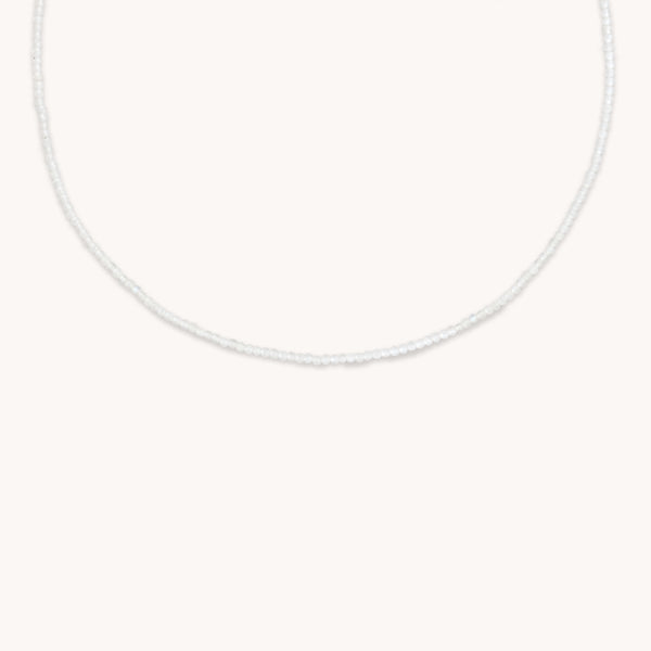 Moonstone Gemstone Necklace in 9k White Gold