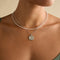 Moonstone Gemstone Necklace in 9k White Gold