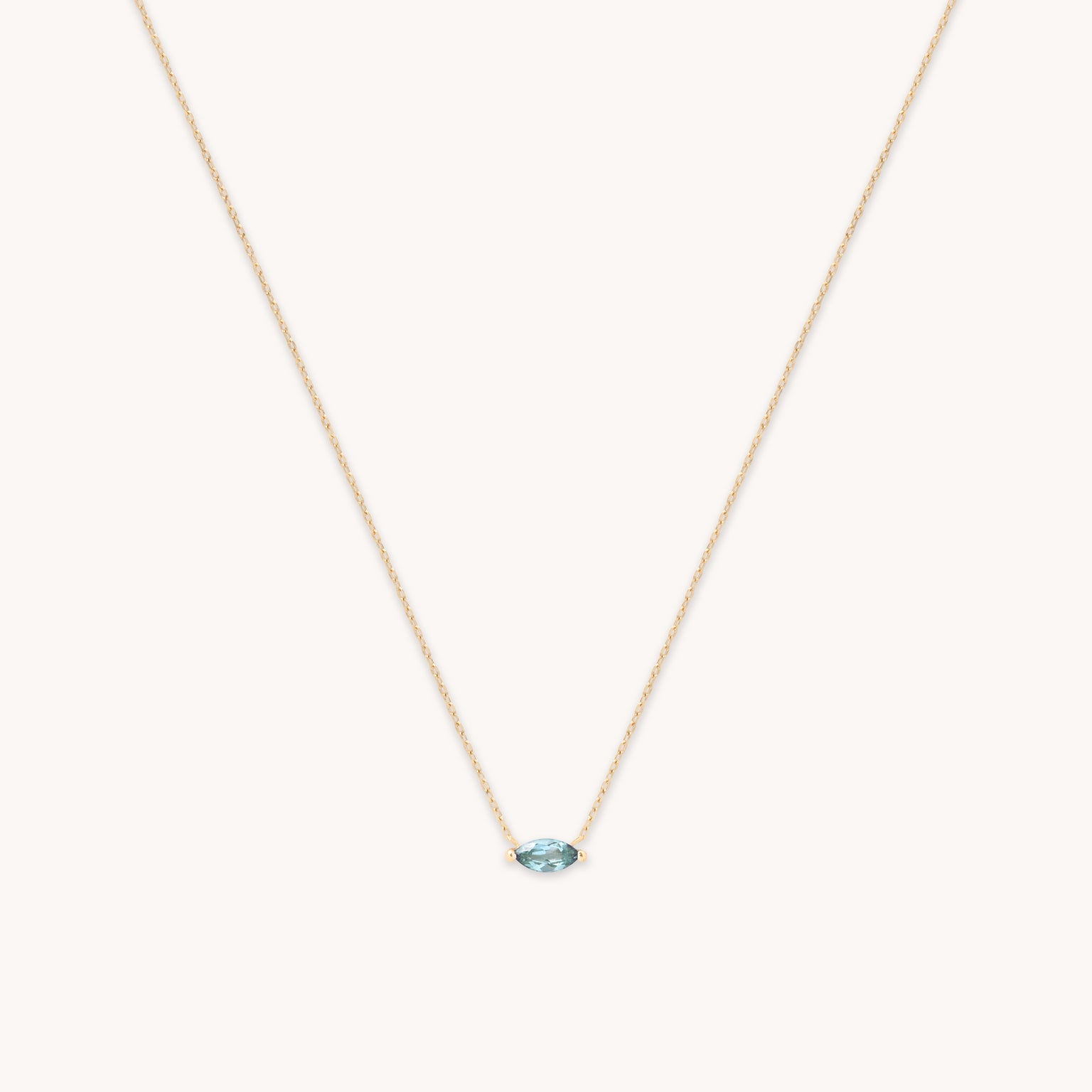 Alexandrite Marquise Necklace in Solid Gold