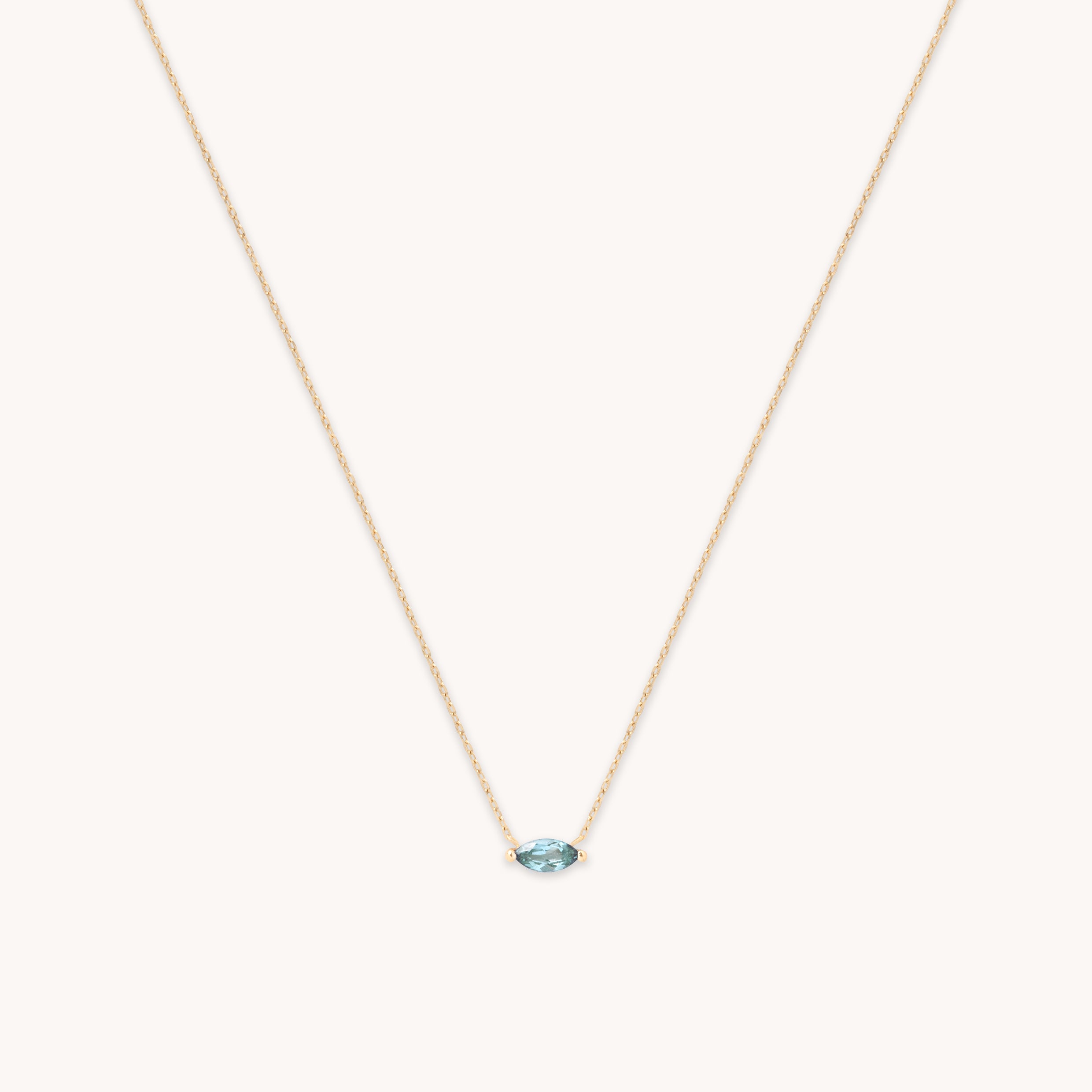 Alexandrite Marquise Necklace in Solid Gold