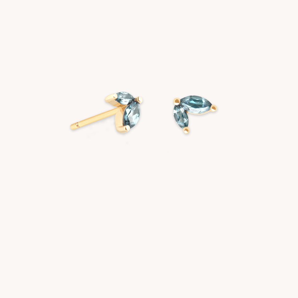 Earrings - Alexandrite Marquise Studs in Solid Gold - Stud Earrings - Astrid &amp; Miyu