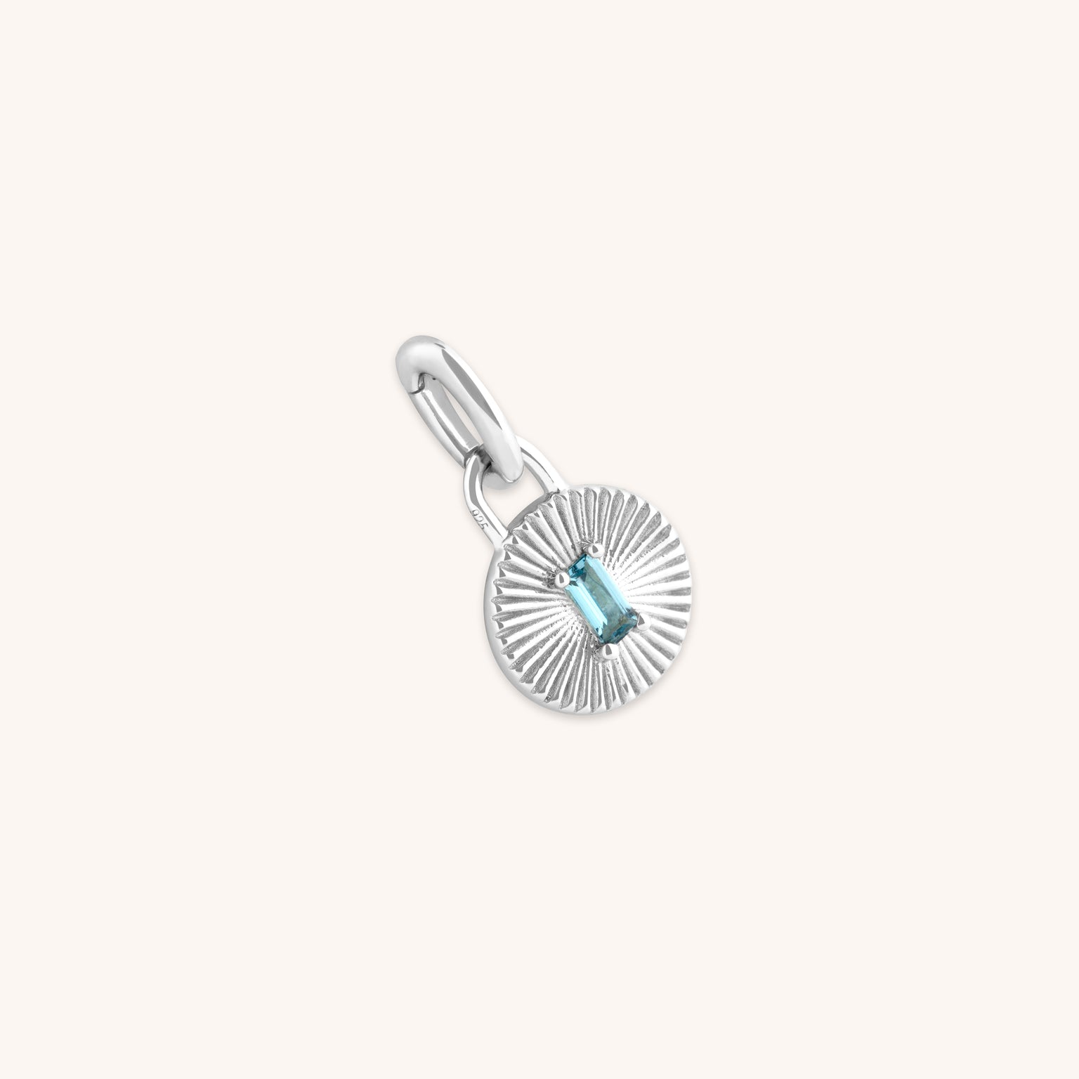 Blue Topaz Talisman Charm in Silver