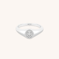 Horseshoe Signet Ring in Silver