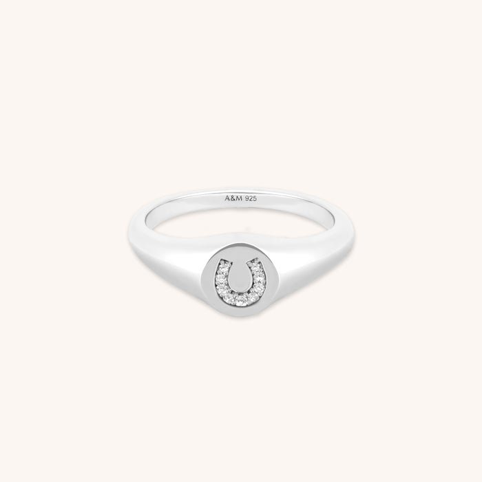 Horseshoe Signet Ring in Silver